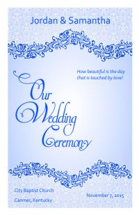 Wedding Program Cover Template 4E - Version 2